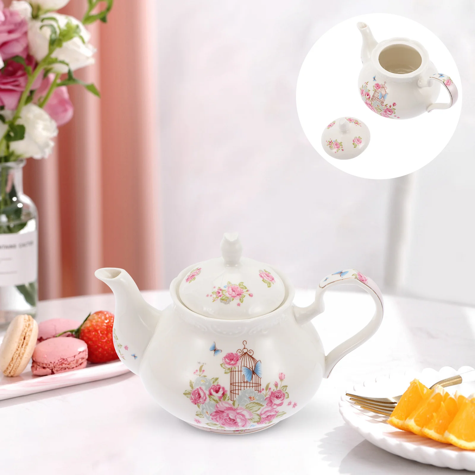 Ceramic Tea Pot Pottery Farmhouse Teapot Hand Painted Jug Loose Leaf Blooming Teapot Coffee Kettle for Home Office 1000ML
Ceramic Tea Pot Pottery Farmhouse Teapot Hand Painted Jug Loose Leaf Blooming Teapot Coffee Kettle for Home Office 1000ML