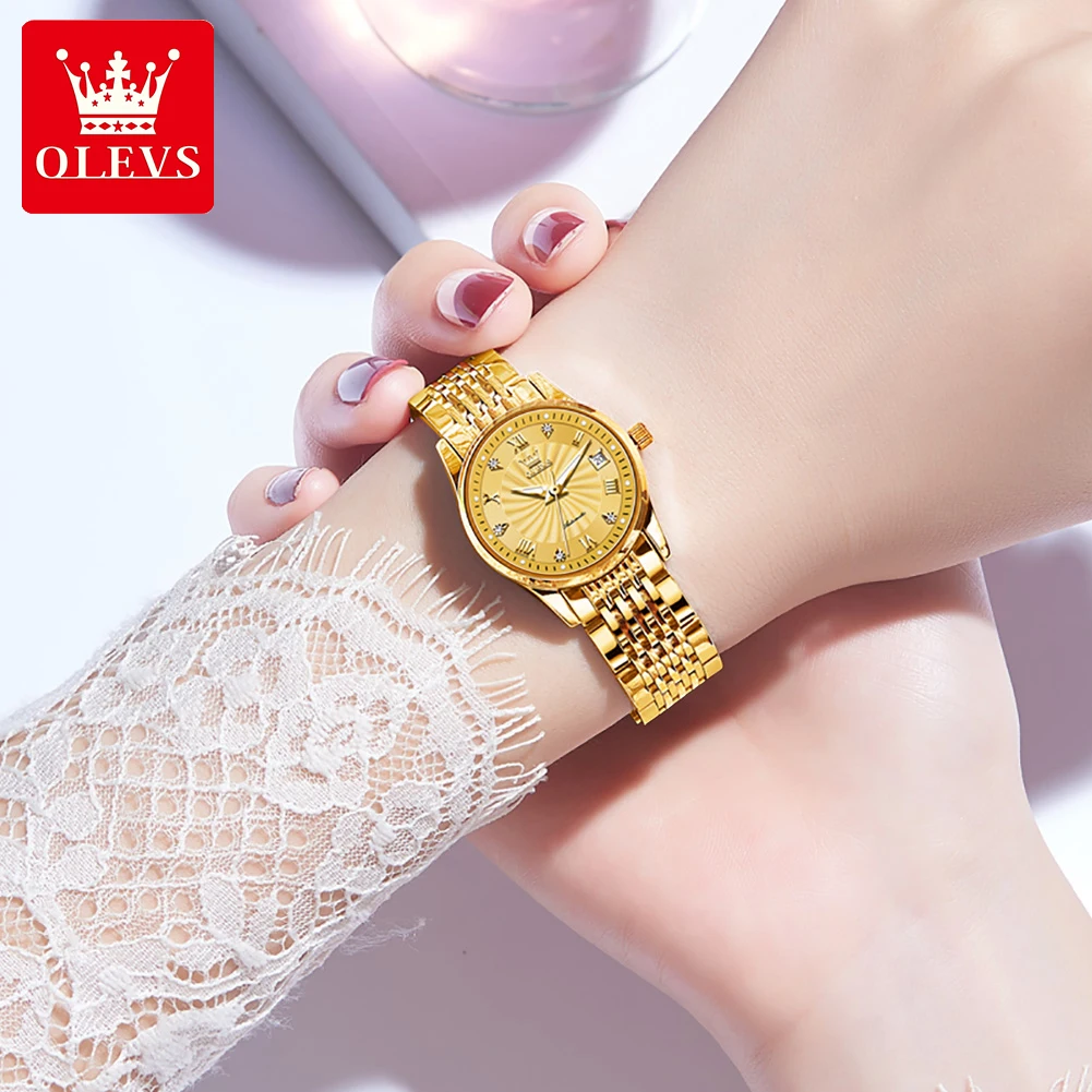 OLEVS Brand Luxury Original Mechanical Watch Women Gold Stainless Steel Automatic Watch Waterproof Calendar Self-wind Lady Watch
OLEVS Brand Luxury Original Mechanical Watch Women Gold Stainless Steel Automatic Watch Waterproof Calendar Self-wind Lady Watch