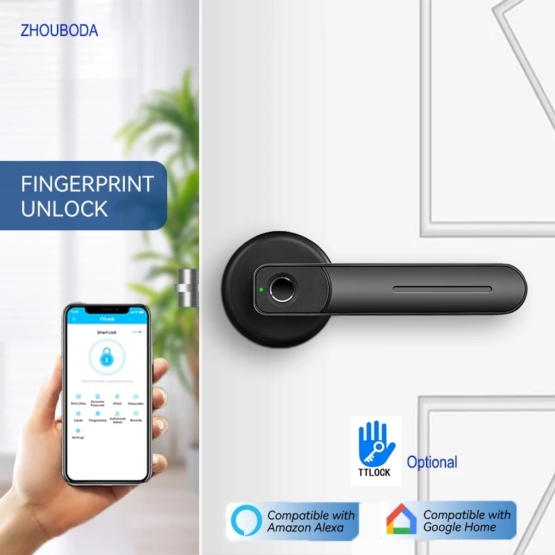 Biometric Fingerprint Smart Door Lock Ttlock Bluetooth Handle knob Electronic Lock Keyless Entry Security for Bedroom Home
Biometric Fingerprint Smart Door Lock Ttlock Bluetooth Handle knob Electronic Lock Keyless Entry Security for Bedroom Home