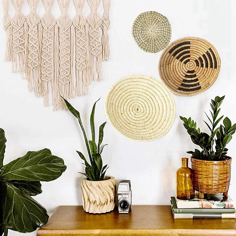 3PCS Handmade Hanging Wall Basket Decor Round Woven Basket for Bedroom Living Room Boho Home Decor Trays 20/30/35cm
3PCS Handmade Hanging Wall Basket Decor Round Woven Basket for Bedroom Living Room Boho Home Decor Trays 20/30/35cm