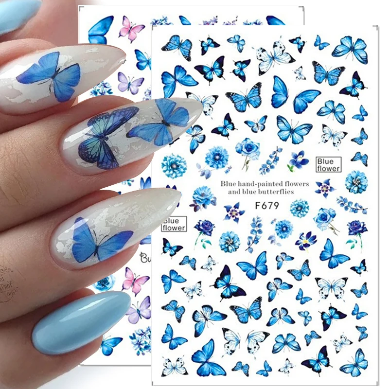 1 Sheet Blue Butterfly Flowers Leaves Nail Stickers 3D Self Adhesive Transfer Sliders Wraps Manicures Foils DIY Decorations F679
1 Sheet Blue Butterfly Flowers Leaves Nail Stickers 3D Self Adhesive Transfer Sliders Wraps Manicures Foils DIY Decorations F679