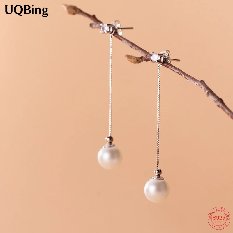 Long Box Chain Synthetic Pearl Zircon Drop Earrings for Women 100% Real 925 Sterling Silver Jewelry
Long Box Chain Synthetic Pearl Zircon Drop Earrings for Women 100% Real 925 Sterling Silver Jewelry