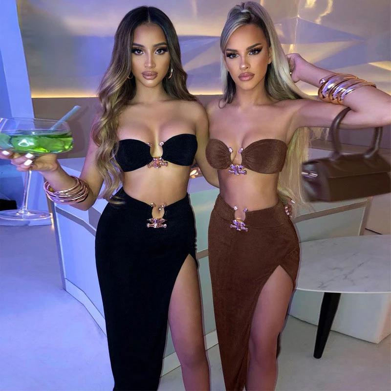Sexy Slit Maxi Dress High Waist 2 Pcs Suits Velvet Strapless Crop Tube Top 2022 Summer Women Fashion Streetwear Vestidos 20164
Sexy Slit Maxi Dress High Waist 2 Pcs Suits Velvet Strapless Crop Tube Top 2022 Summer Women Fashion Streetwear Vestidos 20164