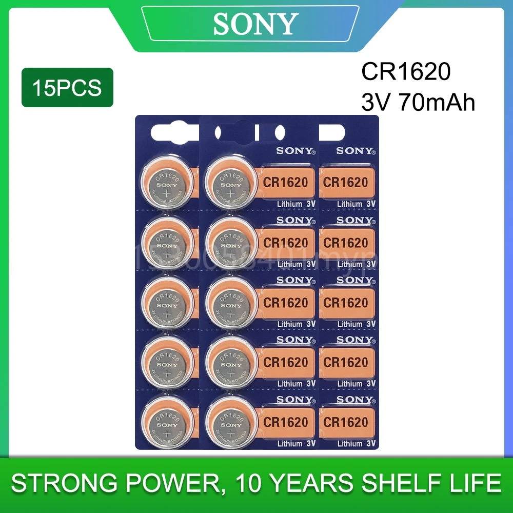 Кнопочная литиевая батарейка 15 шт./лот для SONY CR1620 1620 ECR1620 DL1620 280-208 3 в, батарейка для часов, игрушек, автомобильных ключей
Кнопочная литиевая батарейка 15 шт./лот для SONY CR1620 1620 ECR1620 DL1620 280-208 3 в, батарейка для часов, игрушек, автомобильных ключей