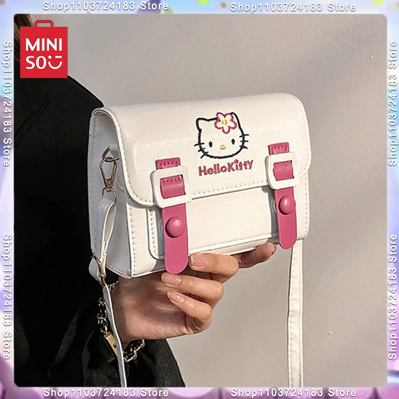 Квадратная сумка MINISO Sanrio из искусственной кожи аниме сумки на плечо милый