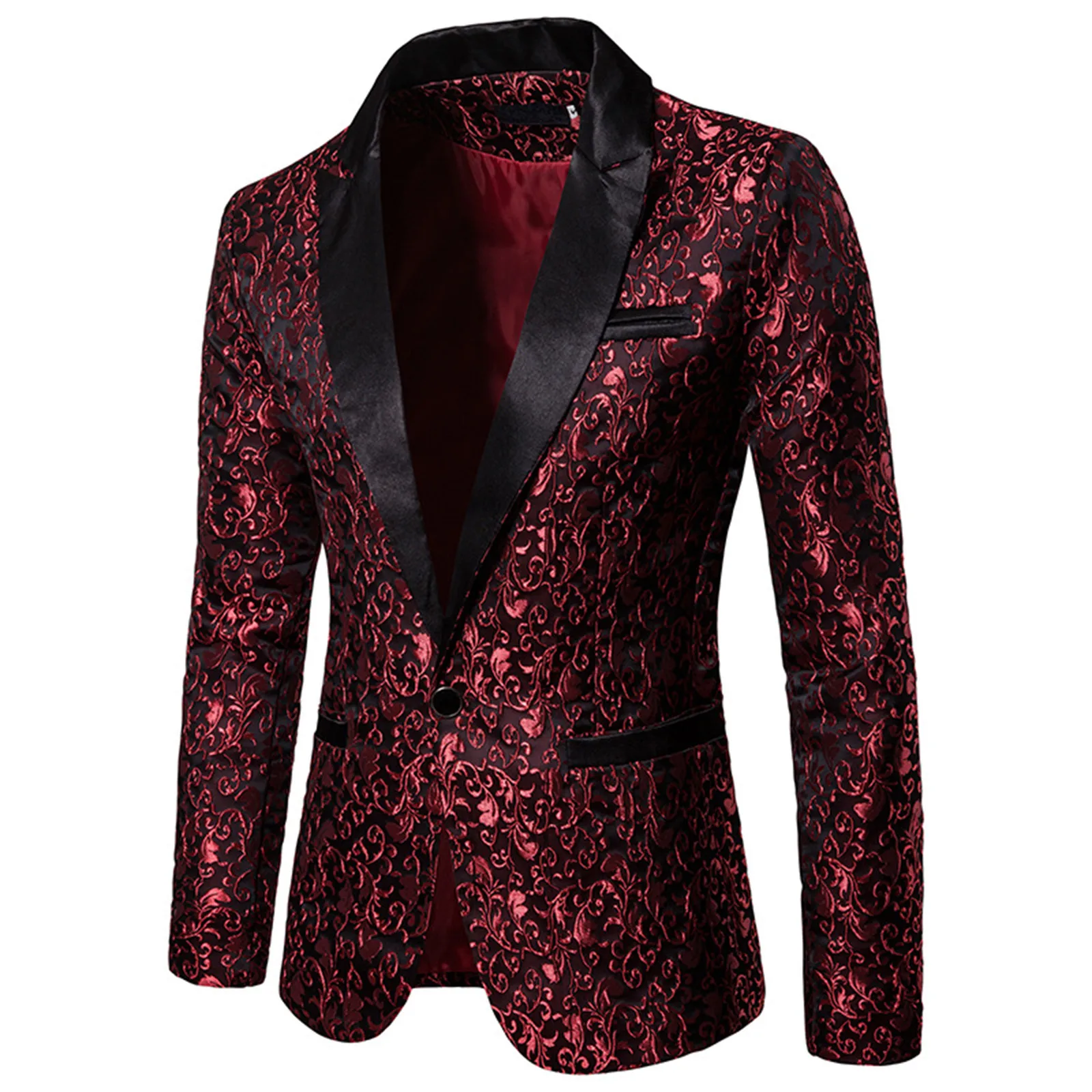 

Мужской Жаккардовый пиджак Singer, блейзер для сцены, золотистый костюм 2022, бронзовое платье, свадьба, цветочный пиджак на одной пуговице