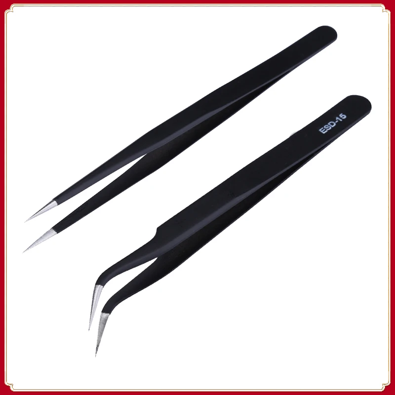 Precision Tweezers Anti-static Electronics Repair Tweezer Pinzas Pincet Hand Tools
Precision Tweezers Anti-static Electronics Repair Tweezer Pinzas Pincet Hand Tools