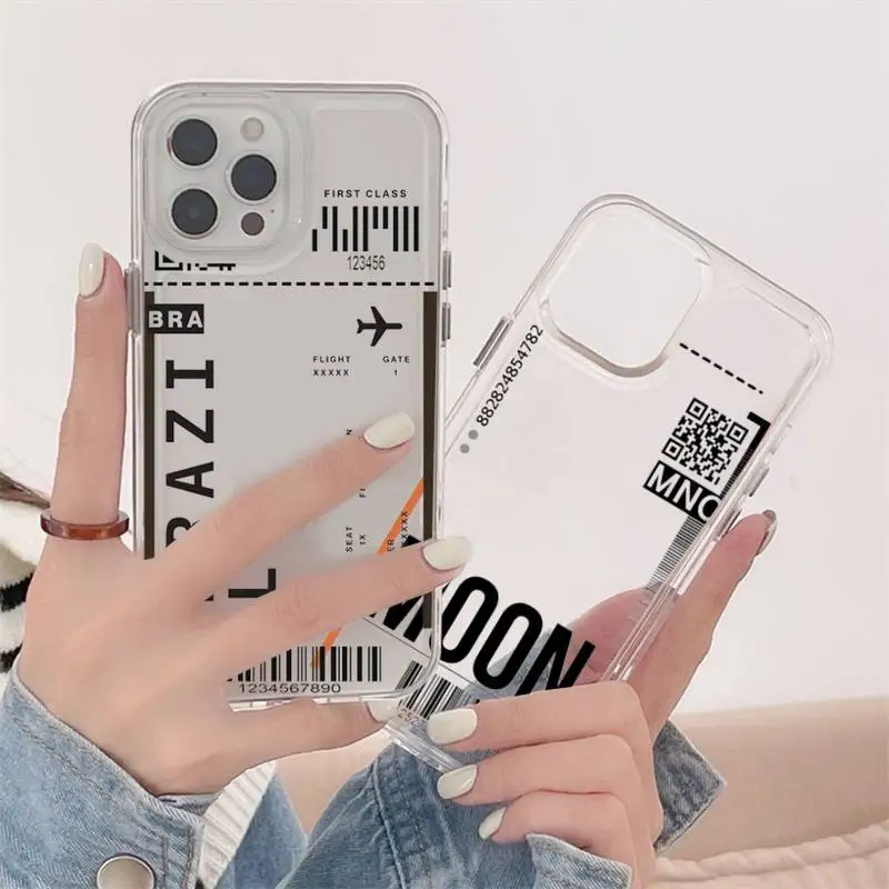 AIR Tickets Travel Label Country Phone Case Transparent For iPhone 13 12 11 Mini Pro Max X XR XS 7 8 6 6s Plus SE
AIR Tickets Travel Label Country Phone Case Transparent For iPhone 13 12 11 Mini Pro Max X XR XS 7 8 6 6s Plus SE
