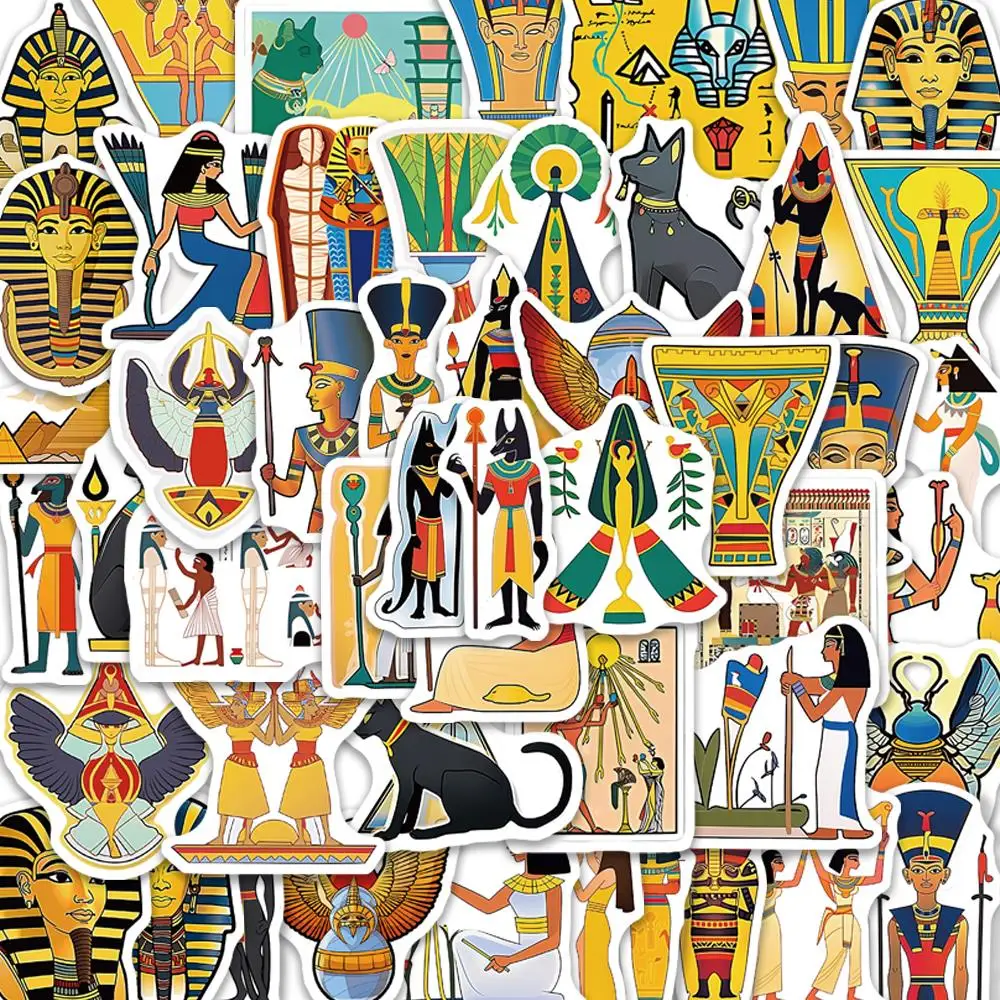 

10/50PCS Ancient Egyptian Civilization Mysterious Egypt Culture Cartoon Stickers Graffiti Waterproof Luggage Notebook Laptop