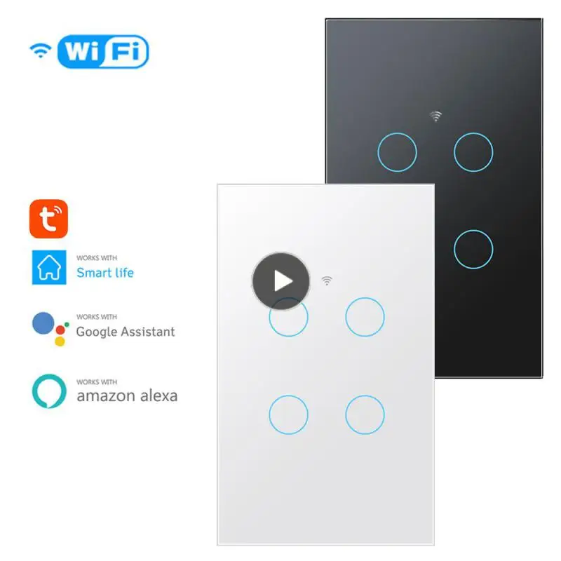Wif Smart Switch 120 Type 1/2/3/4gang Neutral Wire Switch Smart Life Voice Control Touch Control Switch Tuya Light Wall Button
Wif Smart Switch 120 Type 1/2/3/4gang Neutral Wire Switch Smart Life Voice Control Touch Control Switch Tuya Light Wall Button