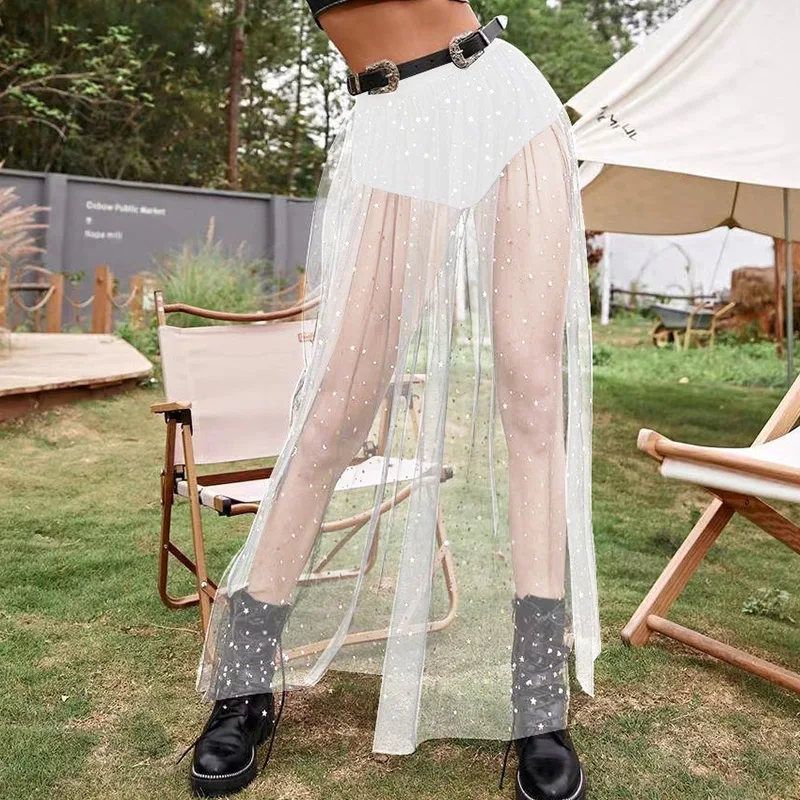 Women's Skirt Sheer Mesh Skirt Through Lace Package Hip Maxi Skirts Fashion Streets Party Nightclub Sexy Y2k Pleated Skirt
Women's Skirt Sheer Mesh Skirt Through Lace Package Hip Maxi Skirts Fashion Streets Party Nightclub Sexy Y2k Pleated Skirt