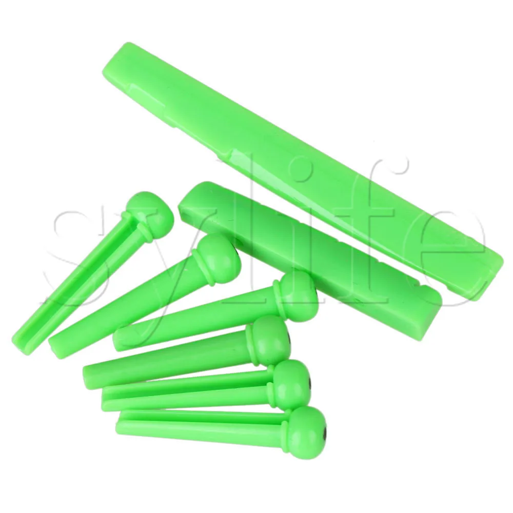 Green Folk Guitar Saddle Plastic Bridge Pins Instruments Nut Set Pack of 8
Green Folk Guitar Saddle Plastic Bridge Pins Instruments Nut Set Pack of 8