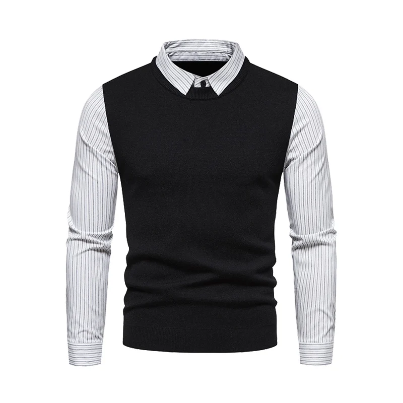 2022 Autumn Winter Mens Sweater Knitted Men Clothing Fake Two Piece Shirt + Sweaters Men's Warm Knitwear Business Sweater Men
2022 Autumn Winter Mens Sweater Knitted Men Clothing Fake Two Piece Shirt + Sweaters Men's Warm Knitwear Business Sweater Men