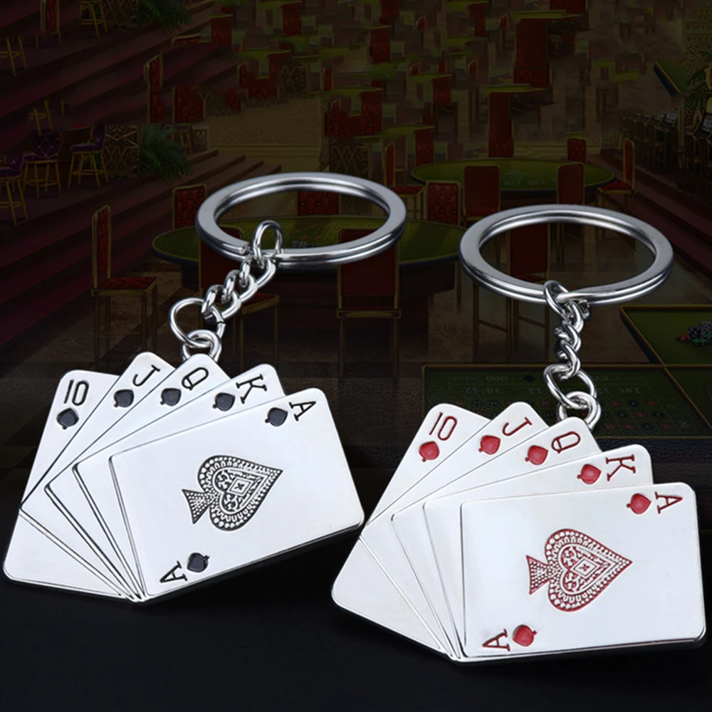 New Stainless Steel Poker Keychain Charms Funny Keyring Unisex Key Holder Fashion Accessories
New Stainless Steel Poker Keychain Charms Funny Keyring Unisex Key Holder Fashion Accessories