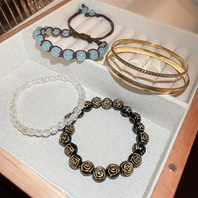 Minar Trendy 5 Pieces/Set Multicolor Acrylic Crystal Beads Strand Beaded Bracelet for Women Flowers Charm Bracelets Accessories 
Minar Trendy 5 Pieces/Set Multicolor Acrylic Crystal Beads Strand Beaded Bracelet for Women Flowers Charm Bracelets Accessories