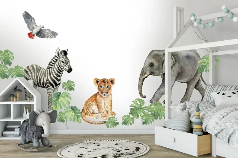 Big Wallsticker Set for kids, safari animals, Wall Decal, Cub, Africa, Watercolor Decal Set, nursery, Peel and stick, Nursery wa
Big Wallsticker Set for kids, safari animals, Wall Decal, Cub, Africa, Watercolor Decal Set, nursery, Peel and stick, Nursery wa