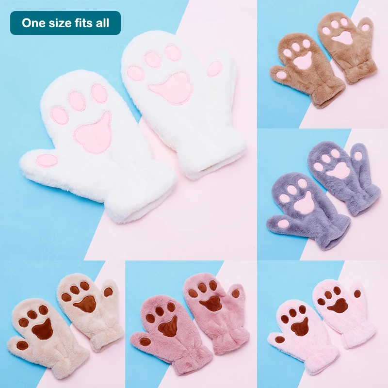 1Pair Fashion Girls Cartoon Cat Claw Paw Plush Mittens Winter Warm Soft Plush Women Bear Cat Gloves Thickened Plush Gloves
1Pair Fashion Girls Cartoon Cat Claw Paw Plush Mittens Winter Warm Soft Plush Women Bear Cat Gloves Thickened Plush Gloves