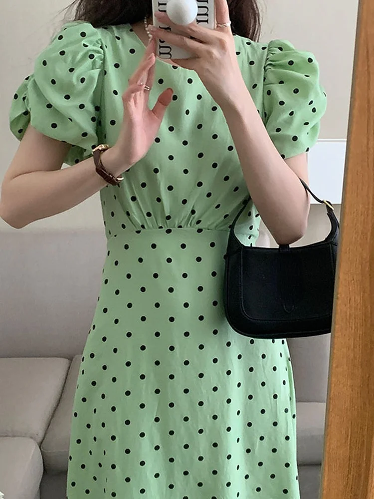 Polka Dot Dress Women Puff Short Sleeve Chic Ladies Vintage Dresses Sexy Backless Bow Bandage Party Vestido De Mujer 2022 M352
Polka Dot Dress Women Puff Short Sleeve Chic Ladies Vintage Dresses Sexy Backless Bow Bandage Party Vestido De Mujer 2022 M352