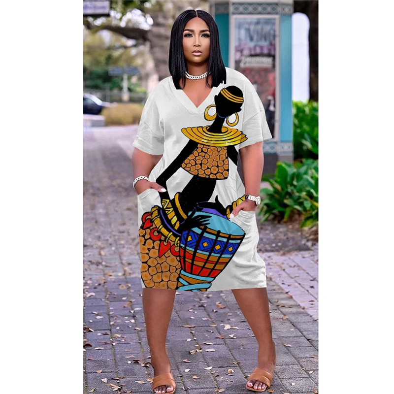 Женское платье с коротким рукавом и V-образным вырезом, до колена 
Женское платье с коротким рукавом и V-образным вырезом, до колена