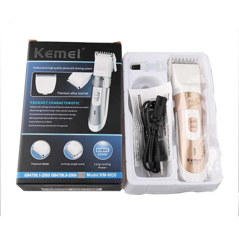 

KEMEI KM-9020 Professional Men Kids Hair Beard Trimmer Rechargeable Hair Clipper Electric Shaver Razor Adjustable Cutting Machin