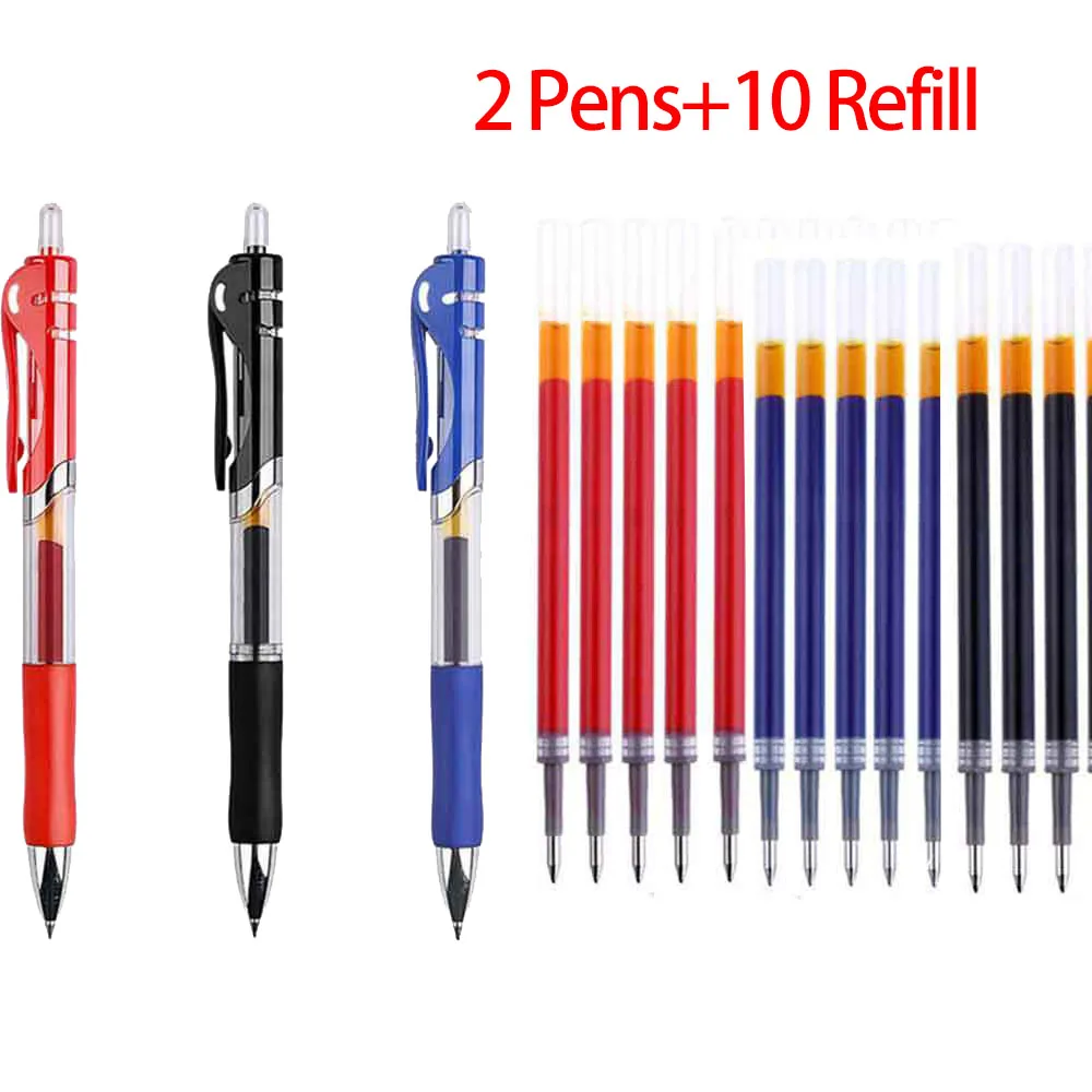 12Pcs Retractable Press Gel Pens Set Black/red/blue Ink for Writing 0.5mm Refills Office Accessories School Supplies Stationery
12Pcs Retractable Press Gel Pens Set Black/red/blue Ink for Writing 0.5mm Refills Office Accessories School Supplies Stationery