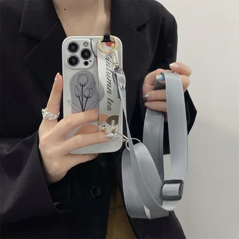 Fashion Flowers Wrist Strap Crossbody Lanyard Phone case For iPhone 13 12 11 Pro Max XR XS 7 8 Plus Necklace Cord Soft IMD cover
Fashion Flowers Wrist Strap Crossbody Lanyard Phone case For iPhone 13 12 11 Pro Max XR XS 7 8 Plus Necklace Cord Soft IMD cover