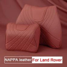 NAPPA Leather Car Headrest Seat Support Neck Pillow Waist Cushion Pillows For Land Rover Range Rover Sport Evoque Freelander