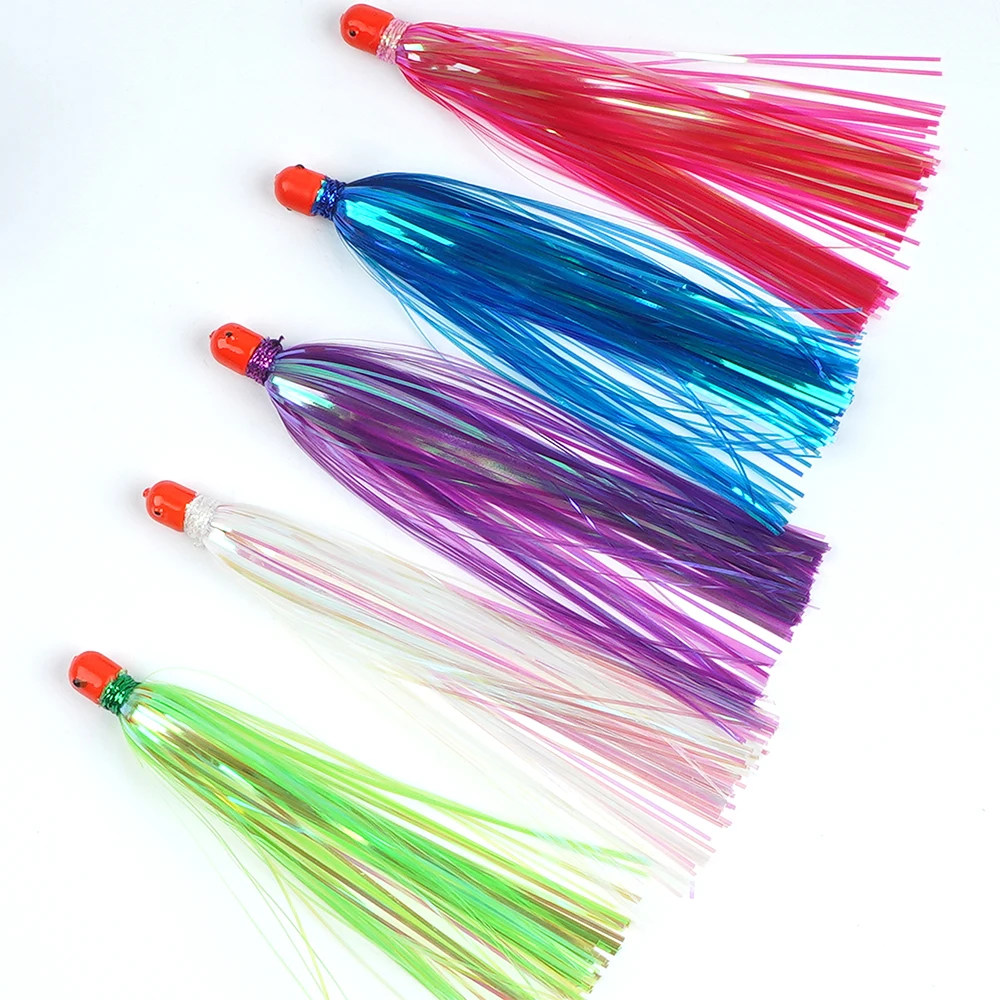 1Pcs Jig Head Fishing Lure Mylar Flash Teaser Tail Saltwater Fishing Lure Teaser 10g/0.35oz Sliding Weight Head Skirt Teaser
1Pcs Jig Head Fishing Lure Mylar Flash Teaser Tail Saltwater Fishing Lure Teaser 10g/0.35oz Sliding Weight Head Skirt Teaser