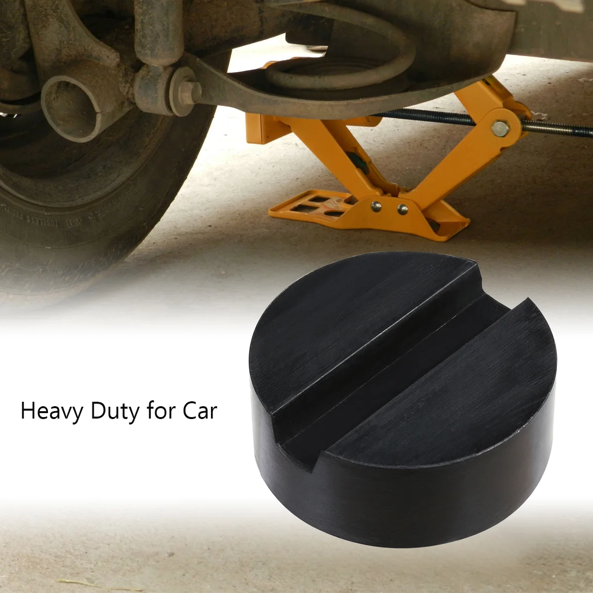 

Auto Rubber Jack Pads Elastic Universal Hydraulic Slotted Car Floor Jack Disk Pad Frame Rail Protector Car Jacks Tools ( Black )