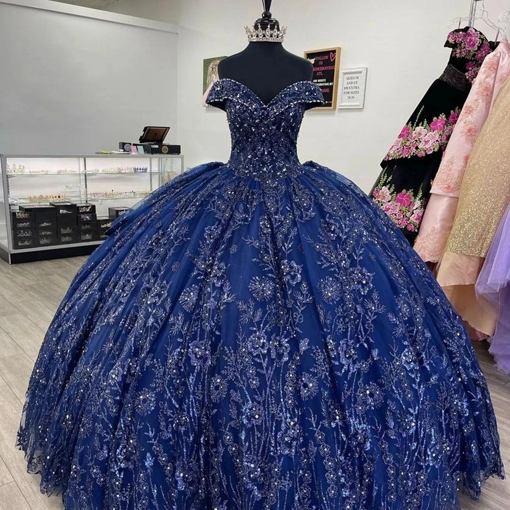 ANGELSBRIDEP Navy Blue Ball Gown Quinceanera Dresses Glitter Sequins Beaded Appliques Sweet 15 Dress Princess Vestidos De Baile
ANGELSBRIDEP Navy Blue Ball Gown Quinceanera Dresses Glitter Sequins Beaded Appliques Sweet 15 Dress Princess Vestidos De Baile
