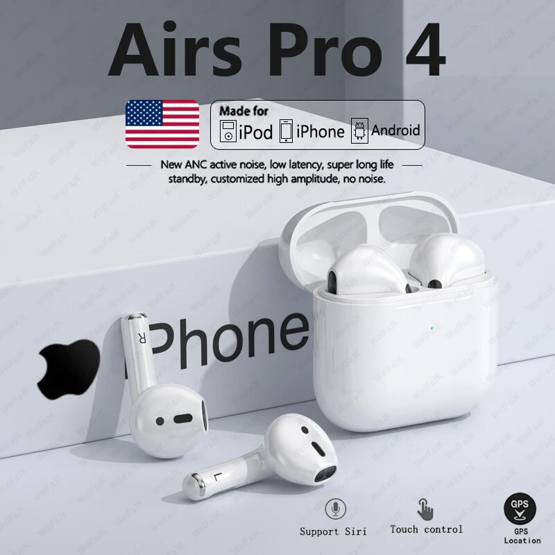 Оригинальные наушники Air4 pro с bluetooth 5,0, наушники-вкладыши, игровая гарнитура для телефонов iPhone, Apple, Xiaomi, Android
Оригинальные наушники Air4 pro с bluetooth 5,0, наушники-вкладыши, игровая гарнитура для телефонов iPhone, Apple, Xiaomi, Android