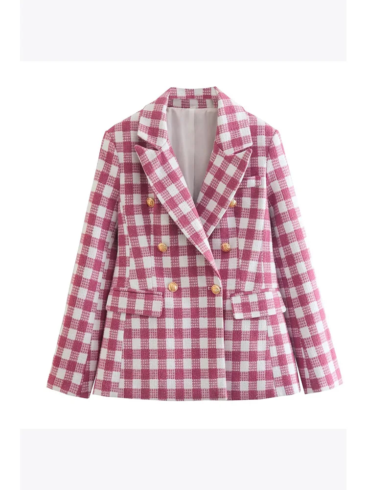 BM&MD&ZA Women 2022 New Fashion Double Breasted lattice Slim fitt Blazer Coat Vintage Long Sleeve Pockets Female Outerwear Chic
BM&MD&ZA Women 2022 New Fashion Double Breasted lattice Slim fitt Blazer Coat Vintage Long Sleeve Pockets Female Outerwear Chic
