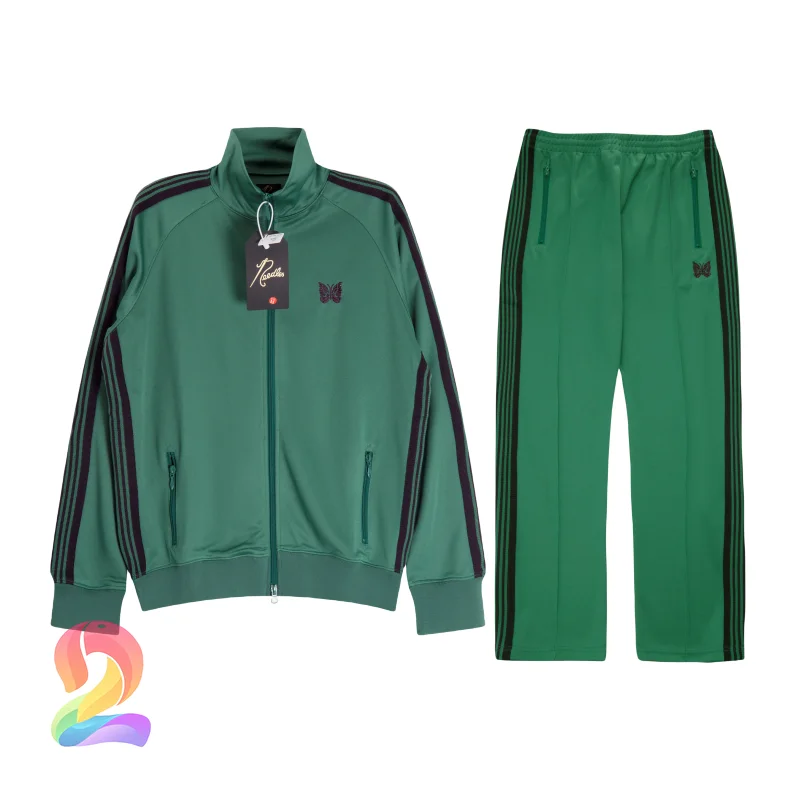 Men Women Butterfly Embroidery Needle Jacket High Quality Loose Side Ribbon Stripe AWGE Needle Sportswear Set Top
Men Women Butterfly Embroidery Needle Jacket High Quality Loose Side Ribbon Stripe AWGE Needle Sportswear Set Top
