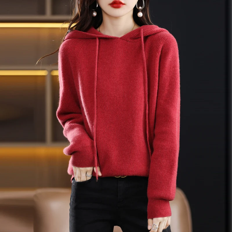 Autumn Winter Woman's Sweater Hooded Casual Coats Female Pullover Long Sleeve Basic Style Blouse 100% Wool Knitted Tops Jumper
Autumn Winter Woman's Sweater Hooded Casual Coats Female Pullover Long Sleeve Basic Style Blouse 100% Wool Knitted Tops Jumper