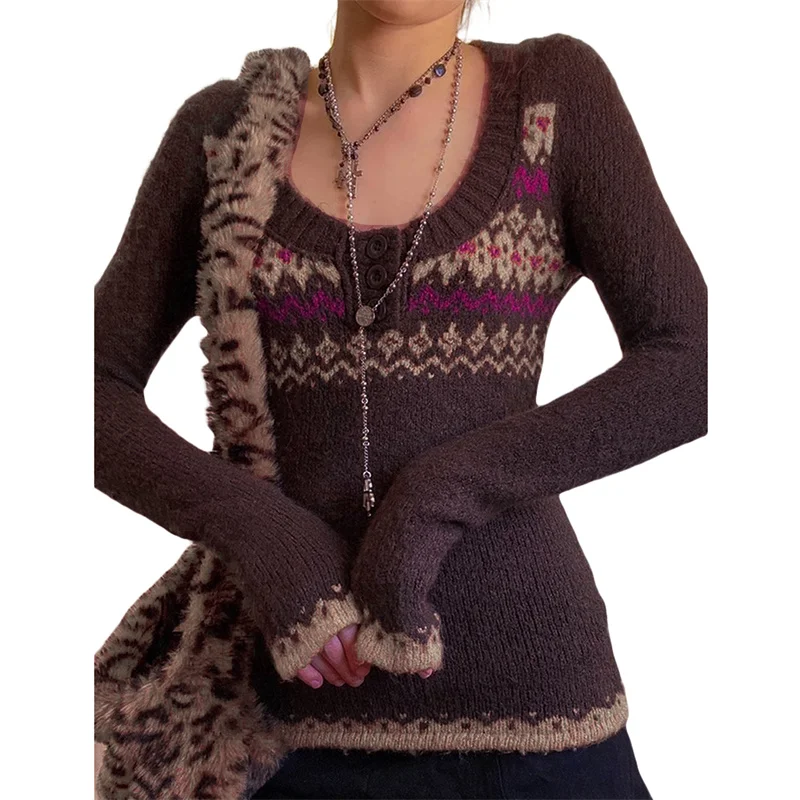 Женский трикотажный свитер на пуговицах, с круглым вырезом и длинным рукавом
Женский трикотажный свитер на пуговицах, с круглым вырезом и длинным рукавом