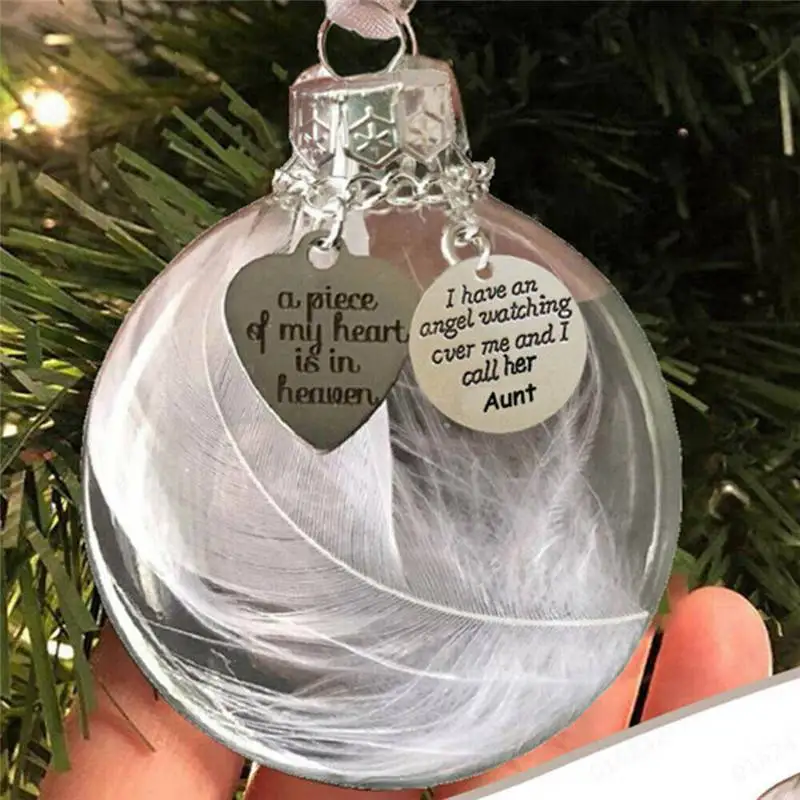 Christmas Angels In Heaven Pendants Memorial Ornament Feather Ball Tree Decor commemorative decorative ball
Christmas Angels In Heaven Pendants Memorial Ornament Feather Ball Tree Decor commemorative decorative ball