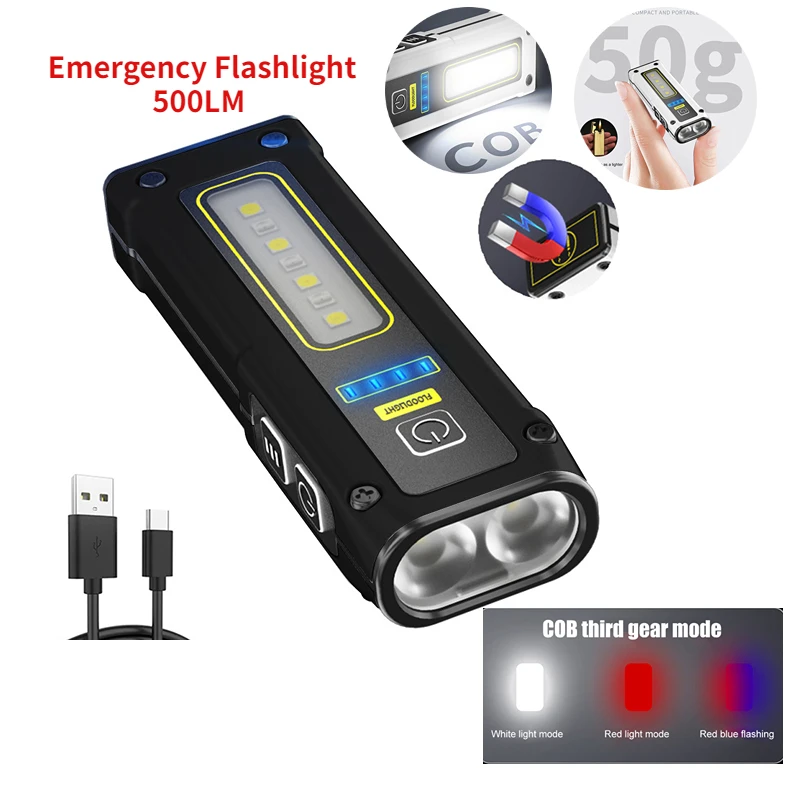 Mini Dual Light Source Flashlight TYPE-C Fast Charging Multi-function Working Light with Magnet Emergency Flashlight
Mini Dual Light Source Flashlight TYPE-C Fast Charging Multi-function Working Light with Magnet Emergency Flashlight