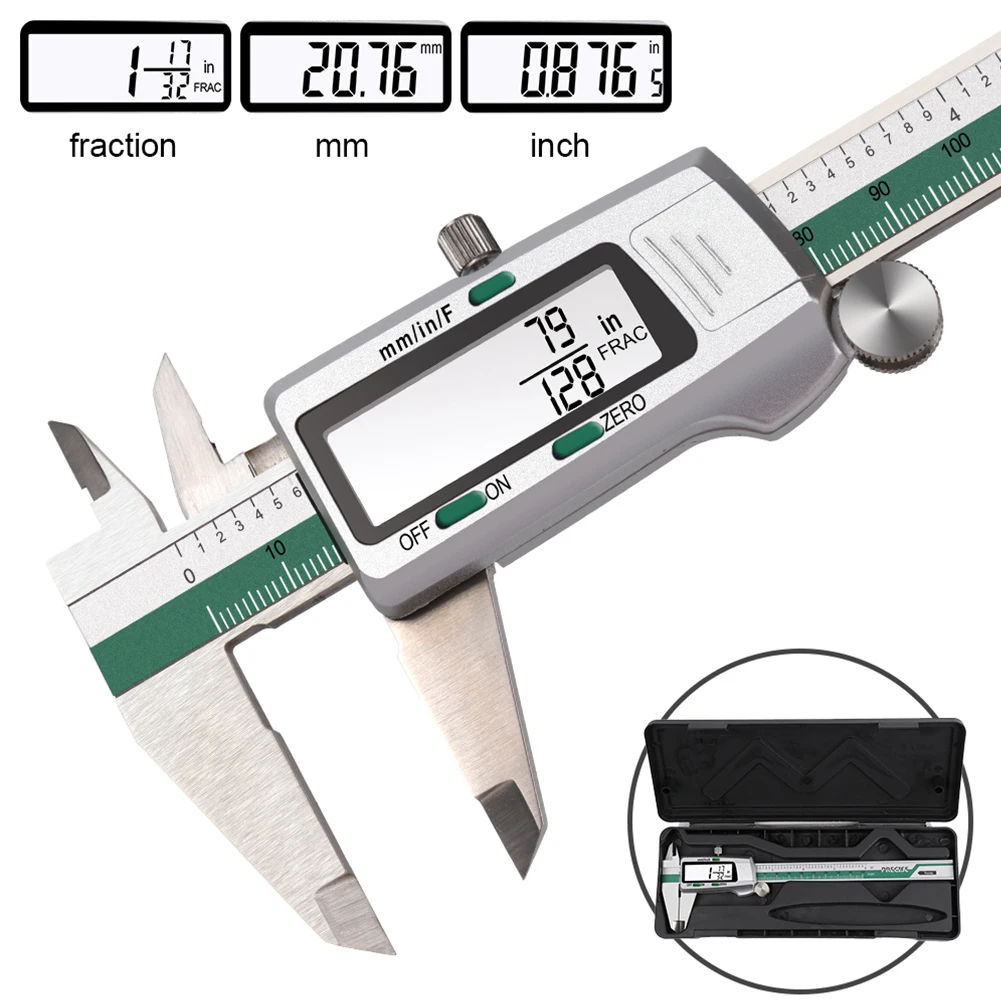 Digital caliper 6 inch stainless steel electronic vernier caliper 150mm score/mm/inch high precision measuring tool
Digital caliper 6 inch stainless steel electronic vernier caliper 150mm score/mm/inch high precision measuring tool