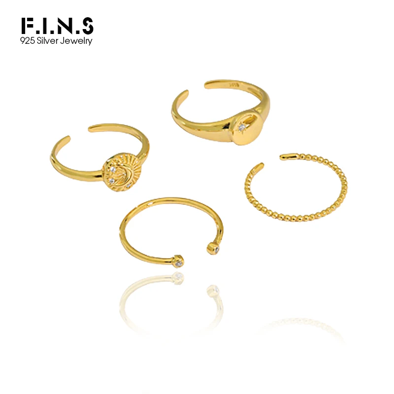 F.I.N.S Four Types Minimalist Micro-inlaid Zircon S925 Sterling Silver Ring Moon Star Thin Finger Stackable Ring Korean Fashion
F.I.N.S Four Types Minimalist Micro-inlaid Zircon S925 Sterling Silver Ring Moon Star Thin Finger Stackable Ring Korean Fashion