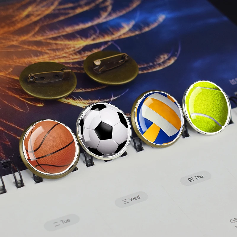 Round Glass Dome Brooch Tennis Football Baseball Volleyball Soccer Basketball Brooch Pins Sport Badge Shirt Accessories
Round Glass Dome Brooch Tennis Football Baseball Volleyball Soccer Basketball Brooch Pins Sport Badge Shirt Accessories