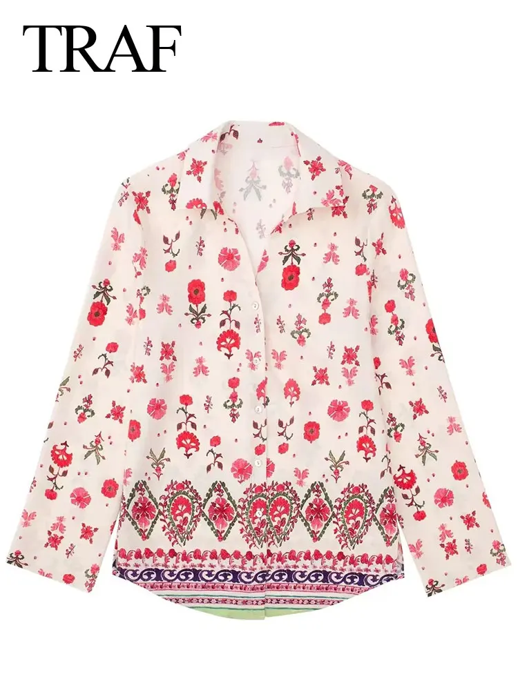 Женская Повседневная рубашка с цветочным принтом, однобортная Свободная блузка с отложным воротником и длинным рукавом, 2022
Женская Повседневная рубашка с цветочным принтом, однобортная Свободная блузка с отложным воротником и длинным рукавом, 2022