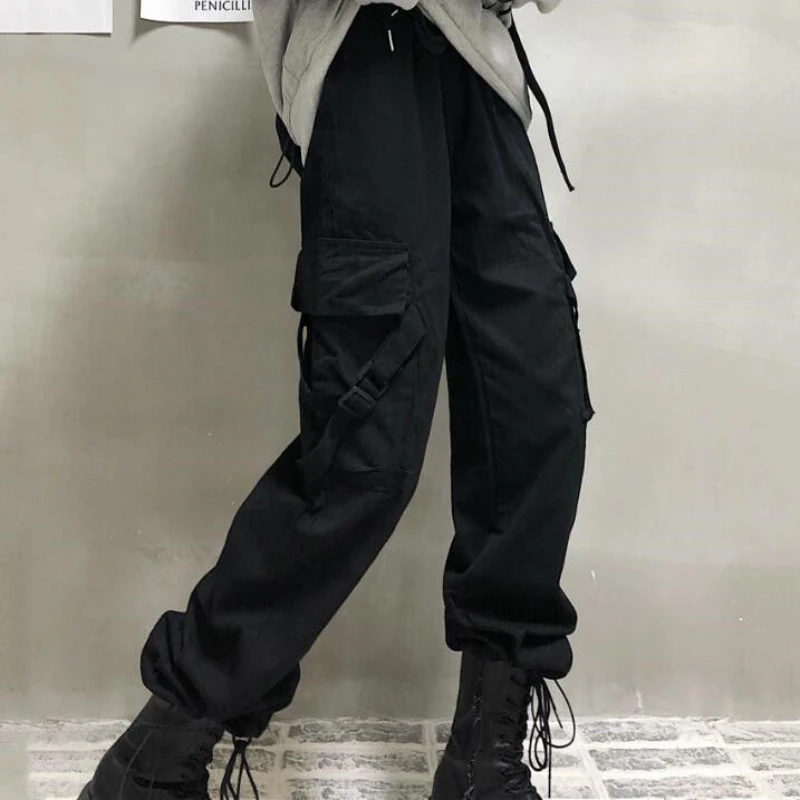 Black Streetwear Y2K Sweatpants Drawstring High Waist Casual Hippie Joggers Trousers Women Harajuku Pockets Baggy Cargo Pants
Black Streetwear Y2K Sweatpants Drawstring High Waist Casual Hippie Joggers Trousers Women Harajuku Pockets Baggy Cargo Pants
