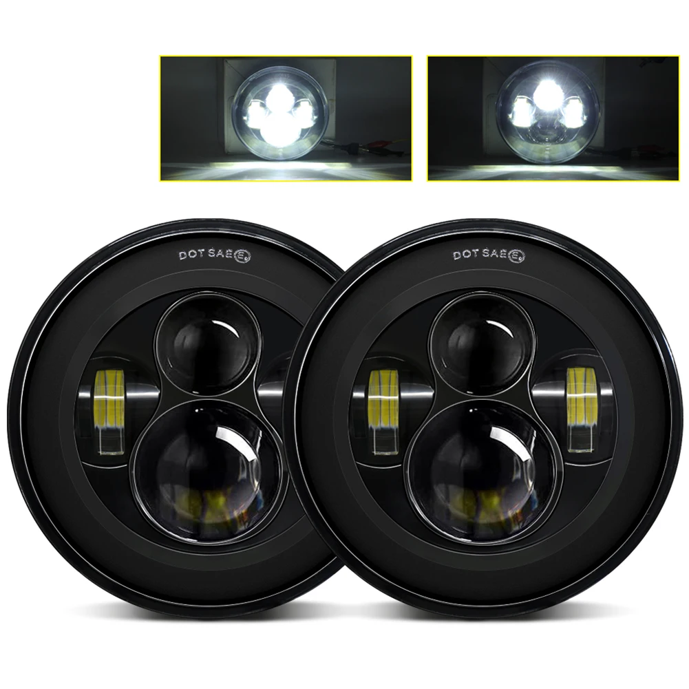 Black 7" Inch Round LED Headlight 50W 30W 6000K White Turn Signal High Low Beam For Motorcycle SUV Off-Road For Jeep Light
Black 7" Inch Round LED Headlight 50W 30W 6000K White Turn Signal High Low Beam For Motorcycle SUV Off-Road For Jeep Light