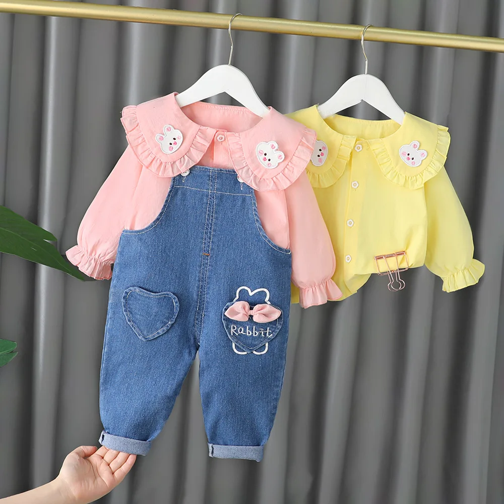 Clothes set for Baby Girls Romper Autumn Turndown Collar1-5 Years Jeans Cotton Dots Deco Clothing For Child Children Kids Costum
Clothes set for Baby Girls Romper Autumn Turndown Collar1-5 Years Jeans Cotton Dots Deco Clothing For Child Children Kids Costum