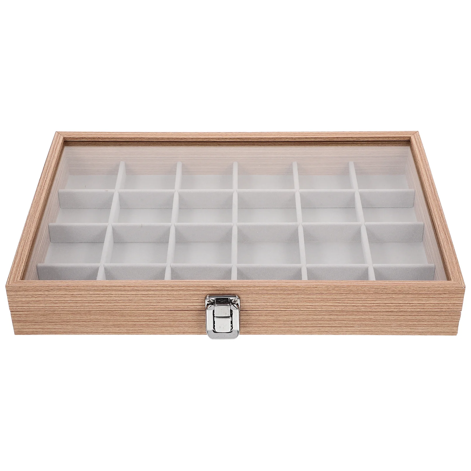 Jewelry Organizer Case Clear Lid Earrings Storage Container Wood Tray Holder Grid Desktop Display
Jewelry Organizer Case Clear Lid Earrings Storage Container Wood Tray Holder Grid Desktop Display