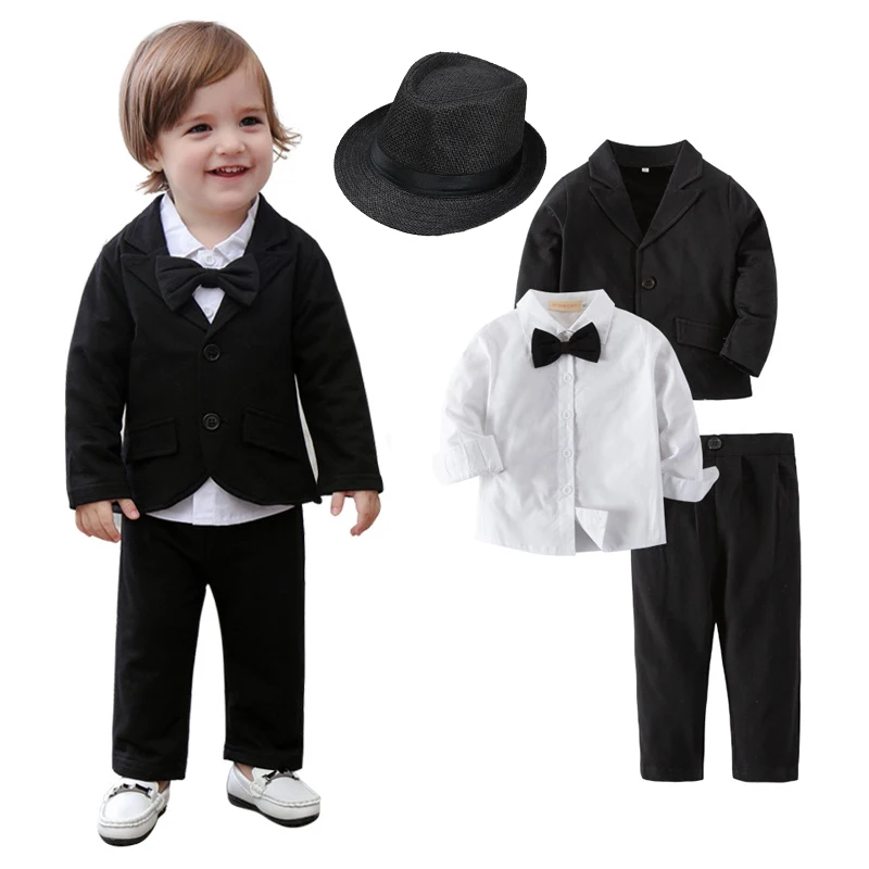 Kids Clothes Boys Baby Boss Outfit White Bow Tie Shirt + Coat + Pants Formal Wedding Suit Set Long Sleeve Children Boy Clothing
Kids Clothes Boys Baby Boss Outfit White Bow Tie Shirt + Coat + Pants Formal Wedding Suit Set Long Sleeve Children Boy Clothing