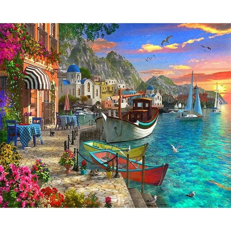 

GATYZTORY Diy Paint By Numbers For Adults Landscape HandPainted Picture Drawing On Canvas Artwork Coloring Oil Painting