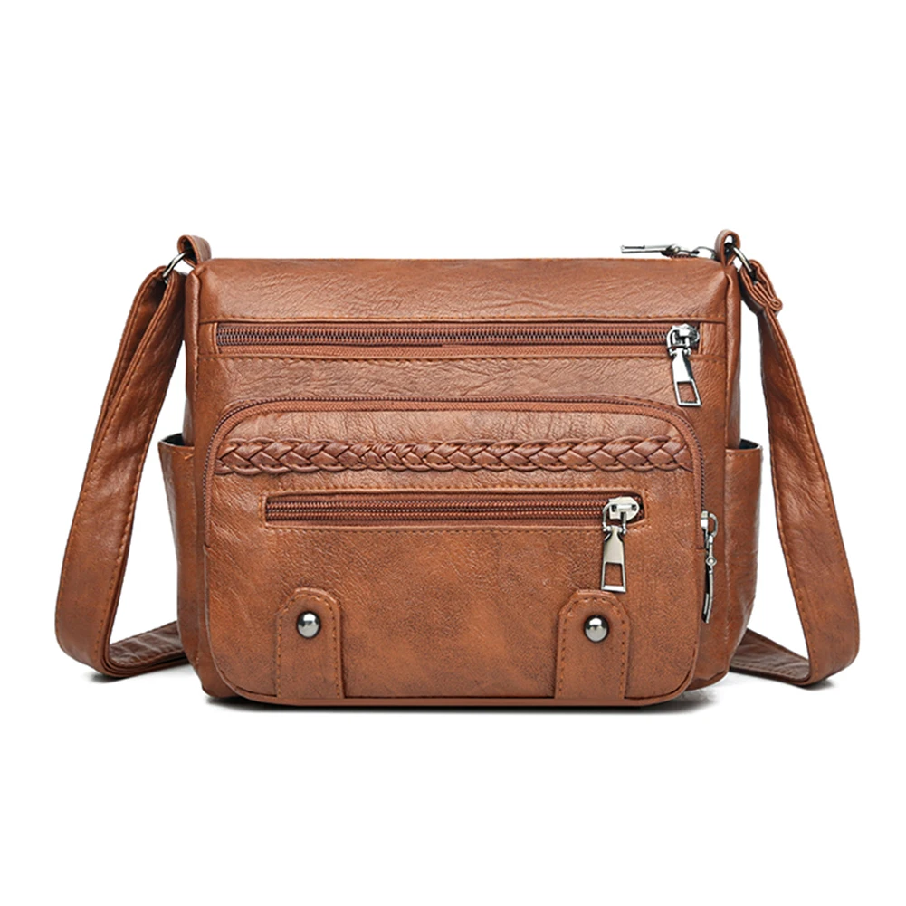 Vintage Crossbody Bag Soft PU Leather Female Ladies Tote Bag Adjustable Strap Multi-Pockets Shoulder Bag Weekend Vacation Bag
Vintage Crossbody Bag Soft PU Leather Female Ladies Tote Bag Adjustable Strap Multi-Pockets Shoulder Bag Weekend Vacation Bag