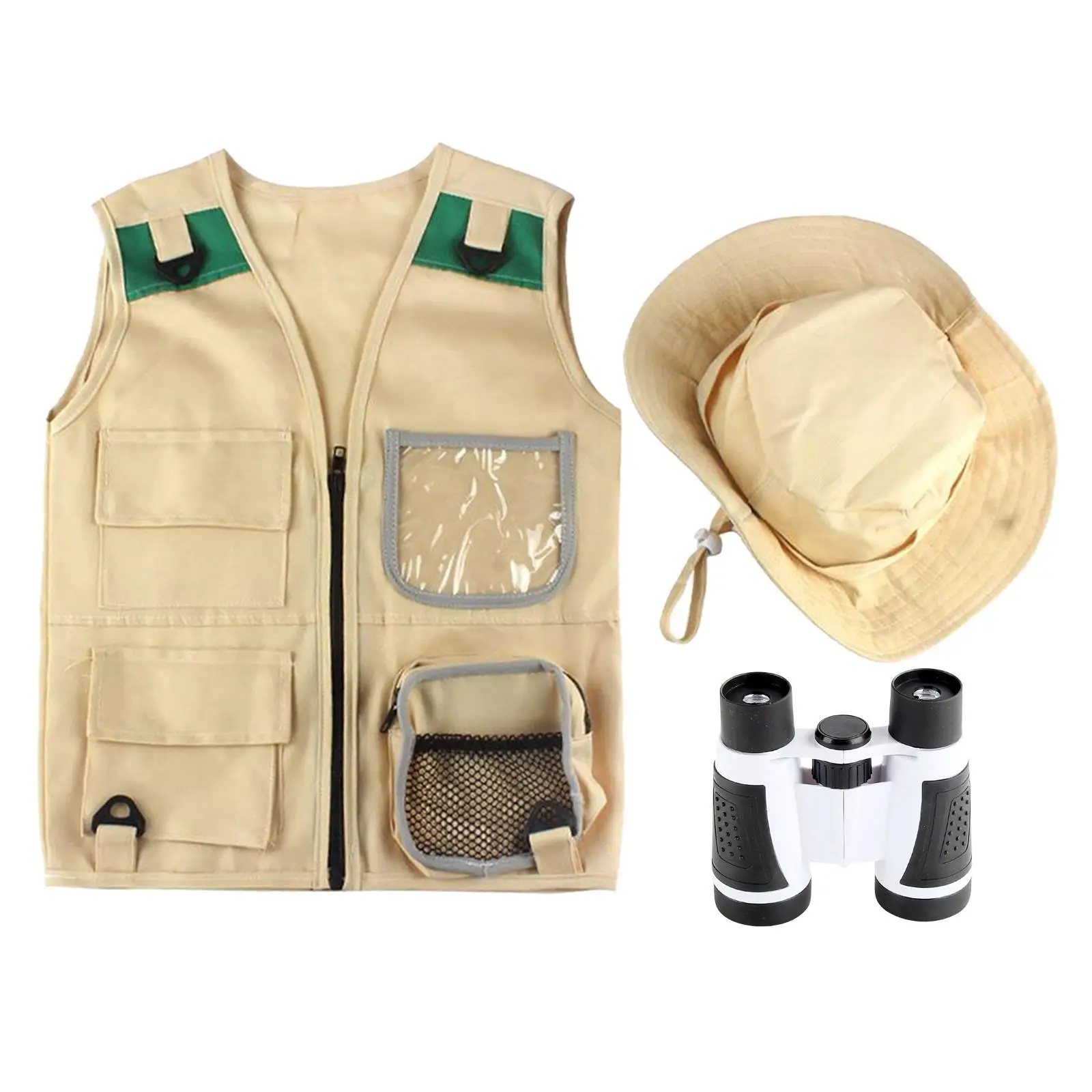 Kids Explorer kits Binoculars Cargo Vest and Hat Backyard Costume Educational Toys Accessories for Zoo Keeper Girls Pretend Play
Kids Explorer kits Binoculars Cargo Vest and Hat Backyard Costume Educational Toys Accessories for Zoo Keeper Girls Pretend Play