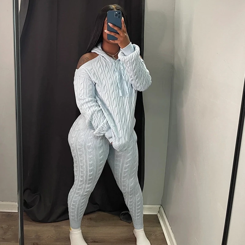 2023 Autumn Winter Women Knitted Sexy Sweater Pants Suit Fashion Long Sleeve Tops And Long Pencil Pants Two Piece Sets Outfit
2023 Autumn Winter Women Knitted Sexy Sweater Pants Suit Fashion Long Sleeve Tops And Long Pencil Pants Two Piece Sets Outfit
